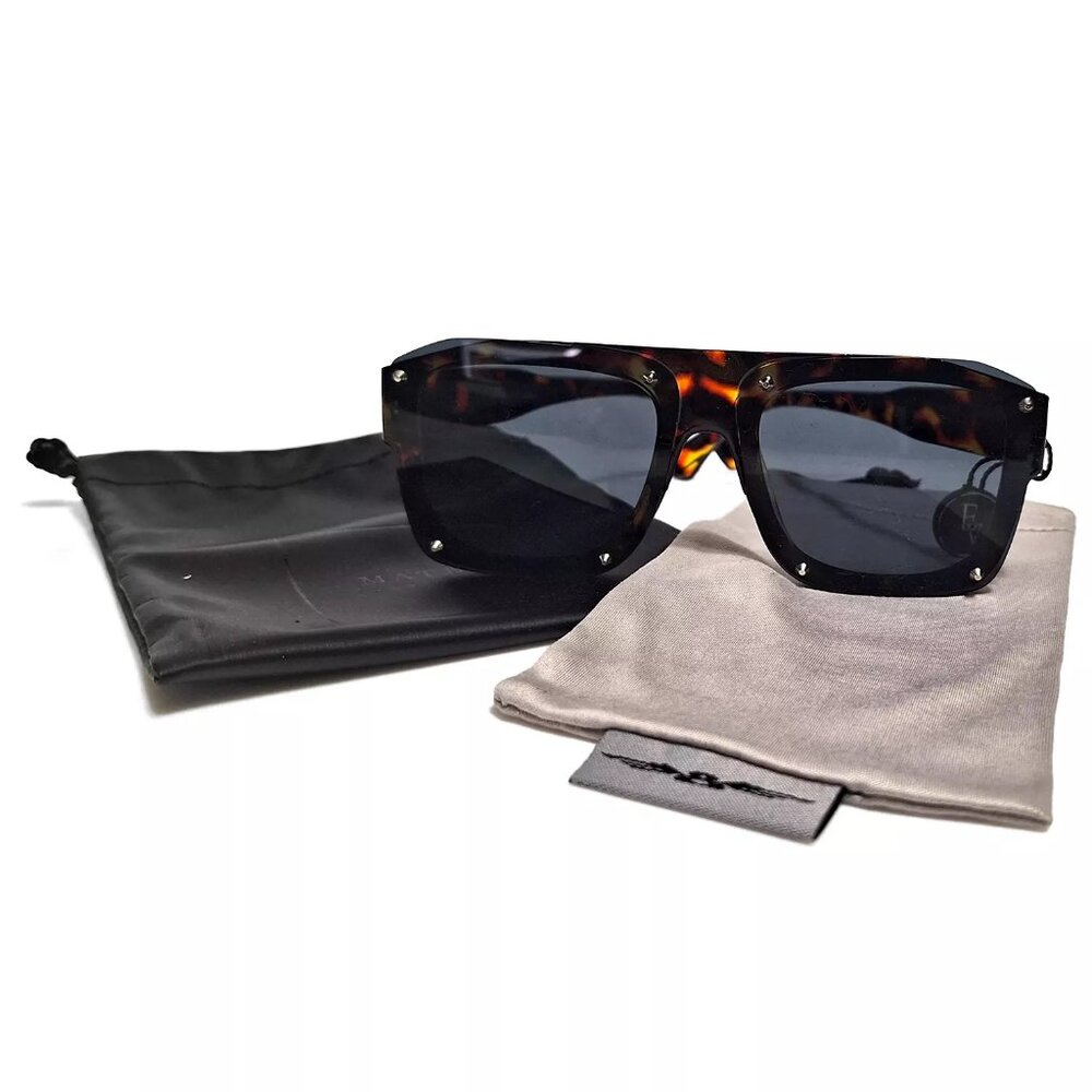 Stylish Rectangular Shield Sunglasses With Havana… - image 2